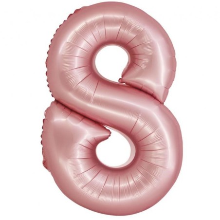 Balon foliowy różowa "cyfra 8", 30"- 76 cm /1szt