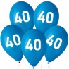 Lateksowe niebieskie Balony 40 - urodziny, 12" - 30 cm./ 5 szt.