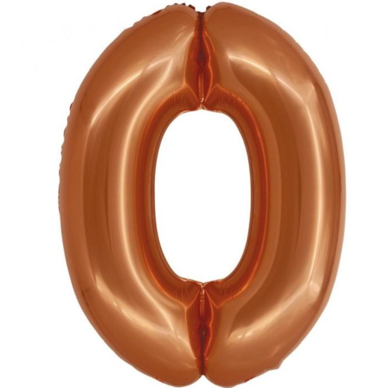 Balon foliowy pomarańczowa "cyfra 0", 30"- 76 cm /1szt