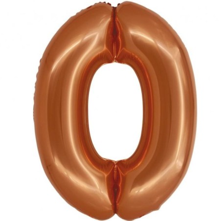 Balon foliowy pomarańczowa "cyfra 0", 30"- 76 cm /1szt