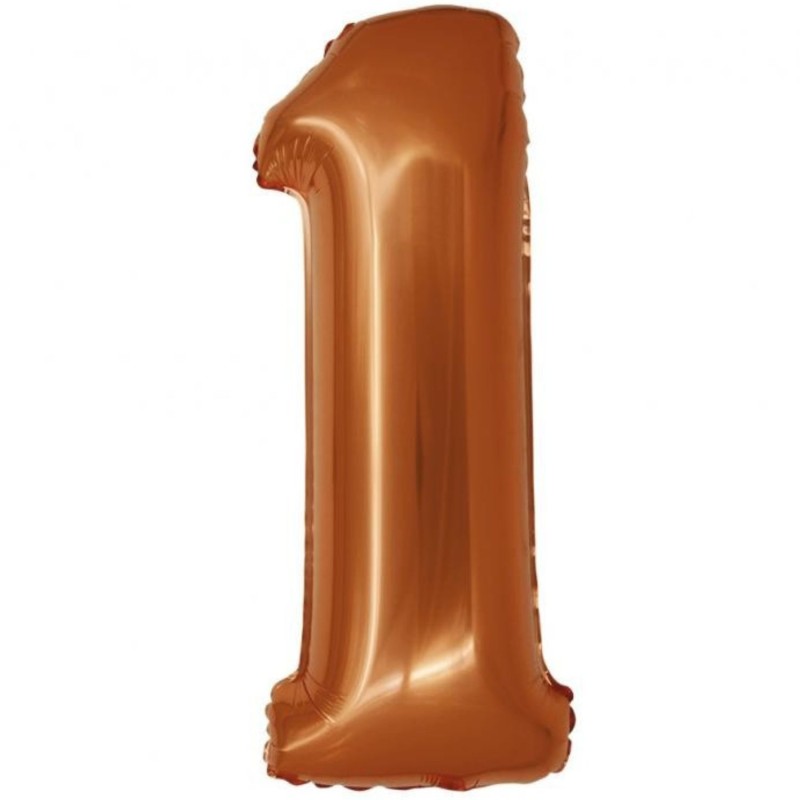 Balon foliowy pomarańczowa "cyfra 1", 30"- 76 cm /1szt