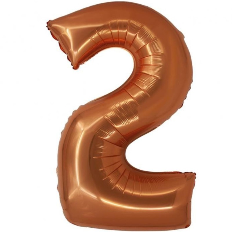 Balon foliowy pomarańczowa "cyfra 2", 30"- 76 cm /1szt