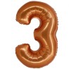 Balon foliowy pomarańczowa "cyfra 3", 30"- 76 cm /1szt