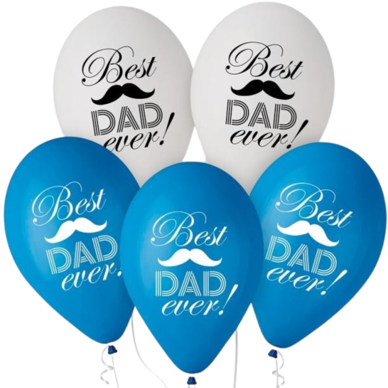 Lateksowe Balony Best Dad Ever, 12"/ 5 szt.