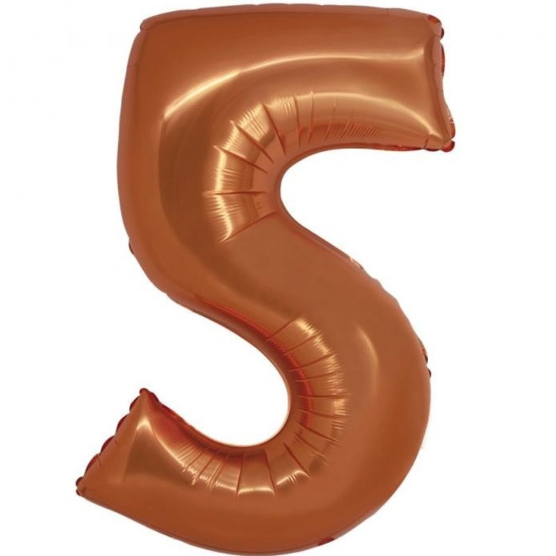 Balon foliowy pomarańczowa "cyfra 5", 30"- 76 cm /1szt