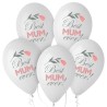 Lateksowe Balony Best Mum Ever, 12" - 30 cm./ 5 szt.