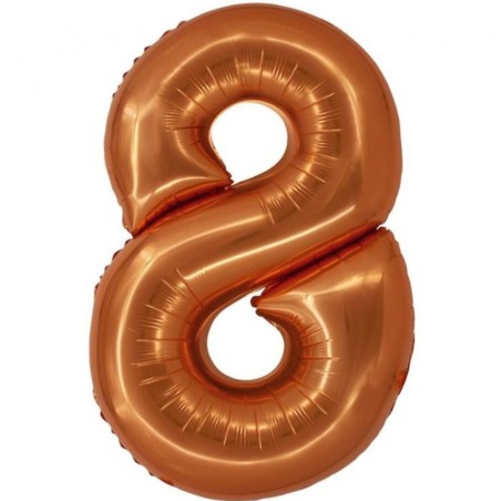 Balon foliowy pomarańczowa "cyfra 8", 30"- 76 cm /1szt