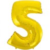 Balon foliowy złota "cyfra 5", 36"- 92 cm /1szt