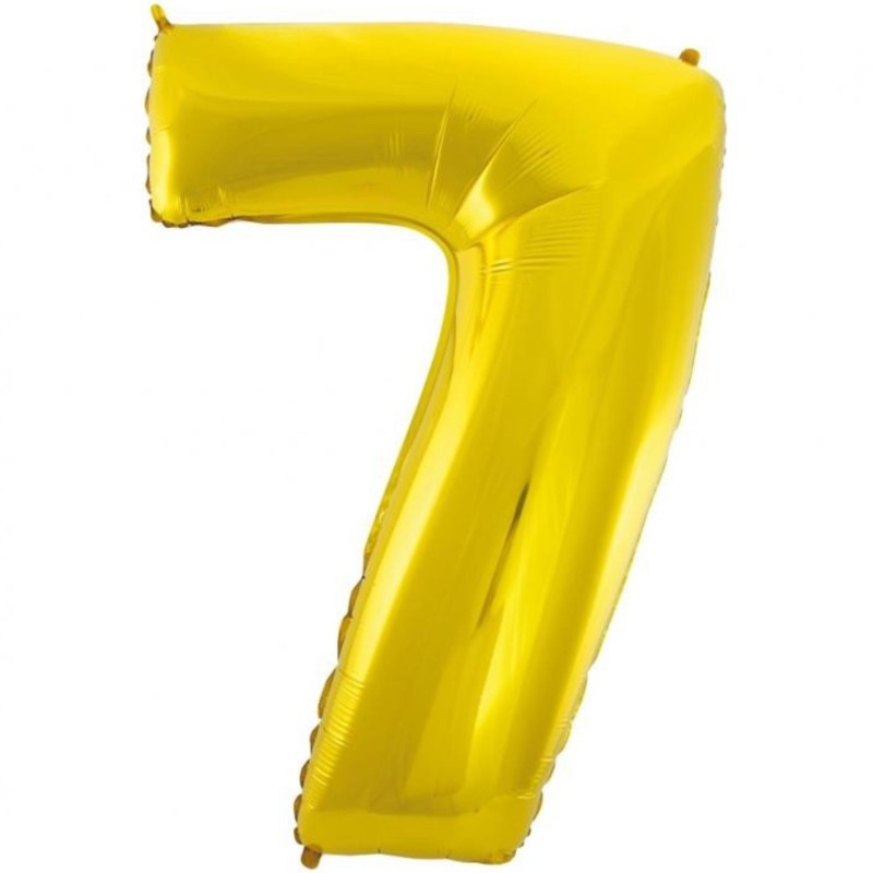 Balon foliowy złota "cyfra 7", 36"- 92 cm /1szt