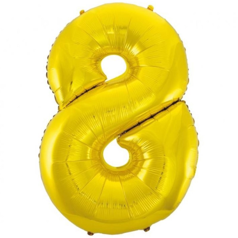 Balon foliowy złota "cyfra 8", 36"- 92 cm /1szt