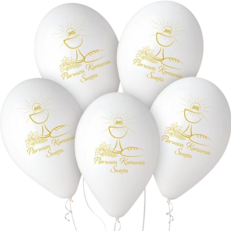 Balony Premium Hel Pierwsza Komunia Św. (kielich), 13"/ 25 szt.
