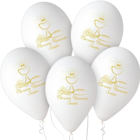 Balony Premium Hel Pierwsza Komunia Św. (kielich), 13"/ 25 szt.