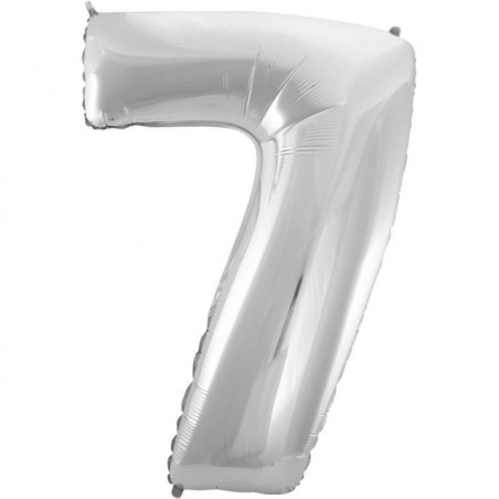 Balon foliowy srebrna "cyfra 7", 36"- 92 cm /1szt