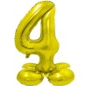 Balon foliowy złota "stojąca cyfra 4", 28"- 72 cm /1szt