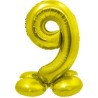 Balon foliowy złota "stojąca cyfra 9", 28"- 72 cm /1szt