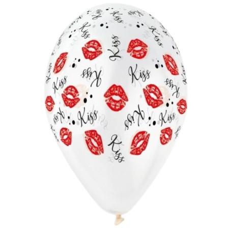 Lateksowe Balony Premium Hel Kiss Kiss, 13"/ 5 szt.