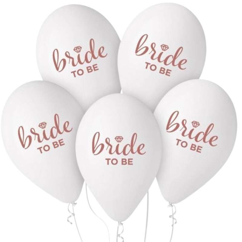 Lateksowe białe Balony Premium Hel Bride To Be, 13"/ 5 szt.