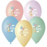Lateksowe Balony Premium Hel Happy Birthday (lisek), 13"/ 5 szt.