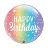 Foliowe Balony kolorowe z napis. "Happy Birthday". 22" - 56 cm / 1 szt.