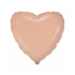 Balon foliowy pomarańczowy w kształcie serca, 18"- 46 cm /1szt