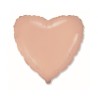 Balon foliowy pomarańczowy w kształcie serca, 18"- 46 cm /1szt