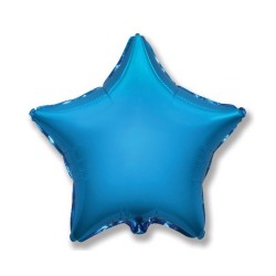 Balon foliowy niebieski w kształcie gwiazdy, 18"- 47 cm /1szt