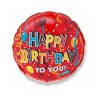 Foliowy balon kolorowy "Happy Birthday", 18" - 46 cm. 1 szt.