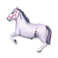 Kolorowy Balon foliowy 24" FX - "Konie w galopie" (białe) 1 szt.