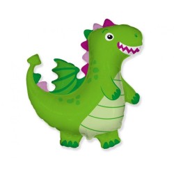 Foliowy balon zielony w kształcie "Smoka" 24" - 61 cm. 1 szt.