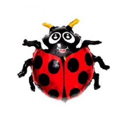 Foliowy balon czerwony w kształcie "Biedronka" 14" - 35 cm. 1 szt.