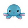 Foliowe Balony niebieskie w kszta. Szczęśliwa ośmiornica . 14" - 35 cm / 1 szt.