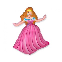 Kolorowy Balon foliowy 24" FX - "Księżniczka", pakowany 61 cm. 1 szt,