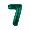 Balon foliowy zielona Cyfra 7, 33,5"- 85 cm / 1 szt