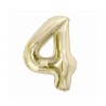 Balon foliowy beżowa Cyfra 4, 33,5"- 85 cm / 1 szt