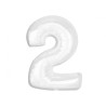 Balon foliowy biała Cyfra 2, 36"- 92 cm / 1 szt