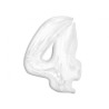 Balon foliowy biała Cyfra 4, 36"- 92 cm / 1 szt