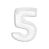 Balon foliowy biała Cyfra 5, 36"- 92 cm / 1 szt