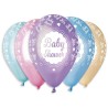 Lateksowe różnokolorowe Balony Premium "Baby shower", metaliczne, 12" / 5 szt.
