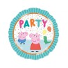 Foliowe Balony kolorowe z napisem "Party"(Peppa Pig). 18"- 46 cm / 1 szt.