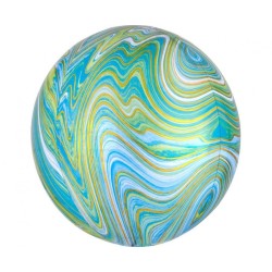 Foliowe zielone balony w kształcie kuli marblez, 16” - 40 cm. 1 szt.