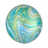 Foliowe zielone balony w kształcie kuli marblez, 16” - 40 cm. 1 szt.