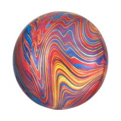 Foliowe kolorowe balony w kształcie kuli marblez, 16” - 40 cm. 1 szt.