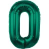 Balon foliowy zielona Cyfra 0, 33,5"- 85 cm / 1 szt