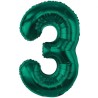 Balon foliowy zielona Cyfra 3, 33,5"- 85 cm / 1 szt