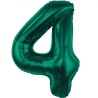 Balon foliowy zielona Cyfra 4, 33,5"- 85 cm / 1 szt