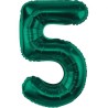 Balon foliowy zielona Cyfra 5, 33,5"- 85 cm / 1 szt
