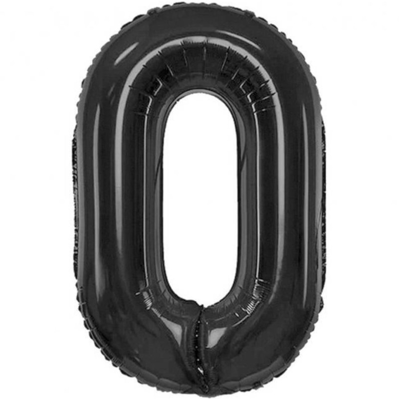 Balon foliowy czarna Cyfra 0, 33,5"- 85 cm / 1 szt