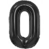 Balon foliowy czarna Cyfra 0, 33,5"- 85 cm / 1 szt