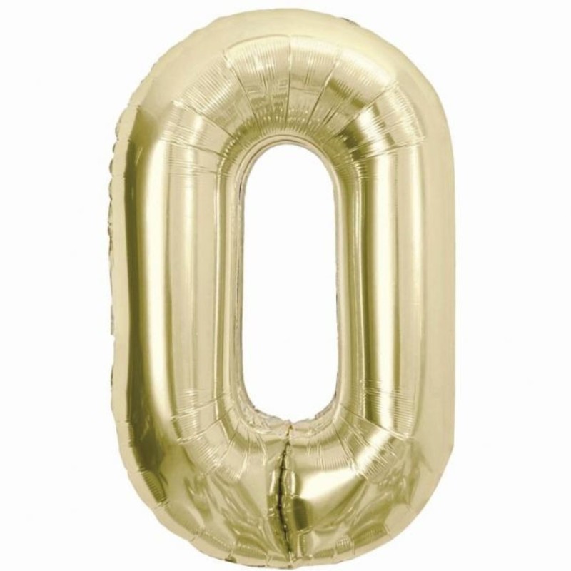 Balon foliowy beżowa Cyfra 0, 33,5"- 85 cm / 1 szt
