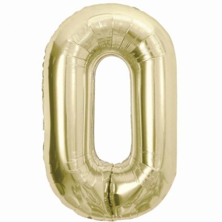 Balon foliowy beżowa Cyfra 0, 33,5"- 85 cm / 1 szt